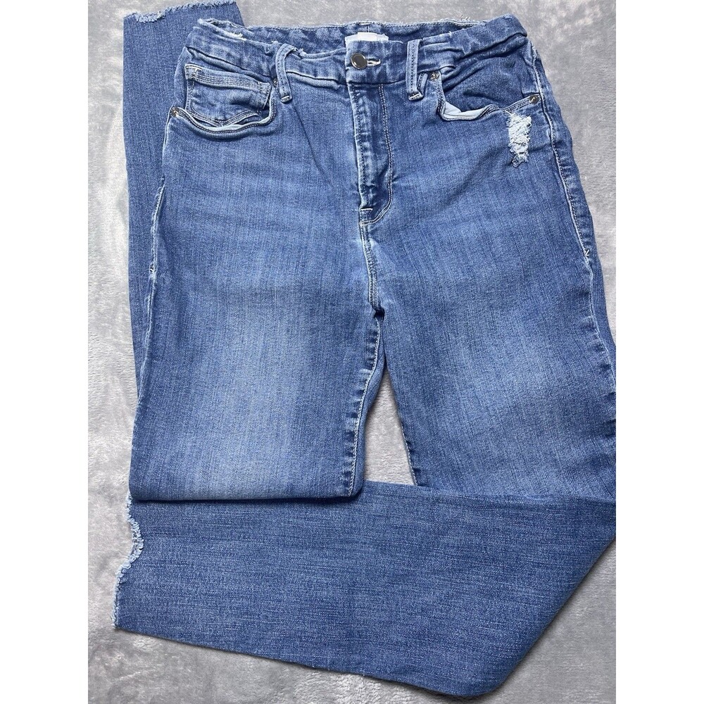 Good American raw hem high waist 10/30 womens jeans premium NWOT MSRP $160